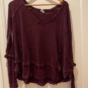 Free people knit v neck top with relaxed fit